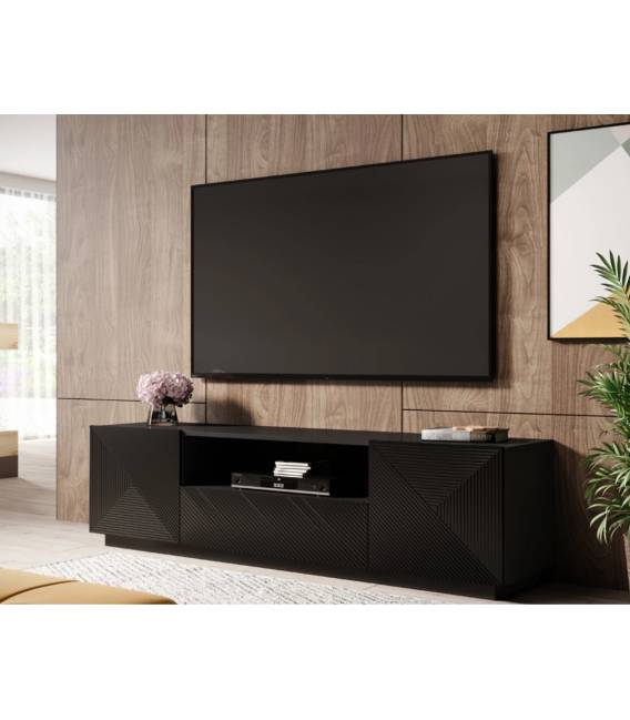 TV staliukas TASHA 167x40 matinė juoda