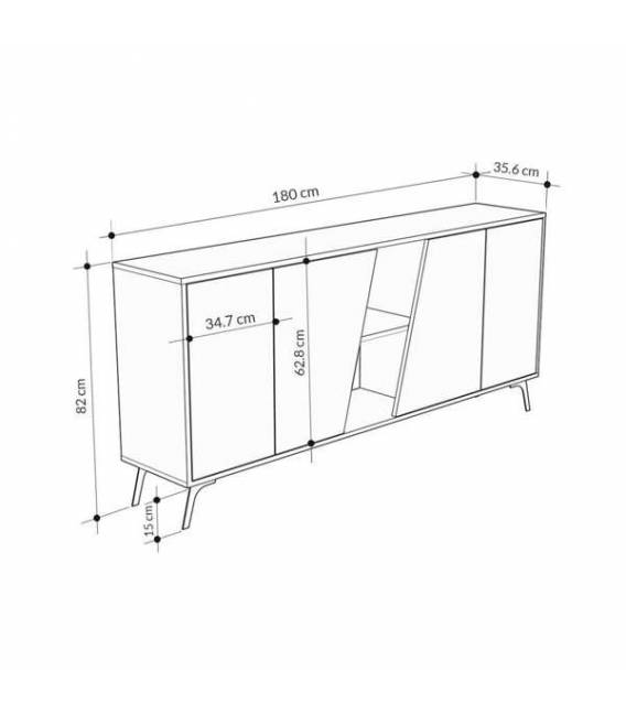 Komoda FIONA 180x36 retro grey