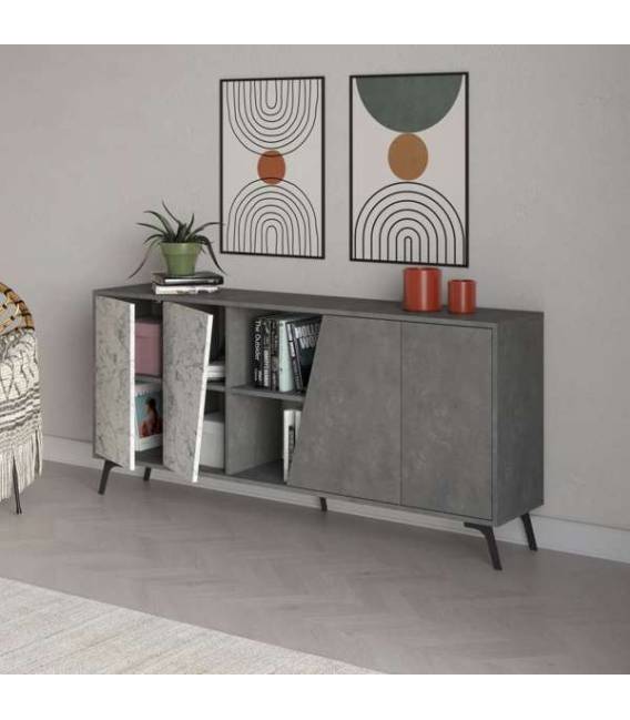 Komoda FIONA 180x36 retro grey