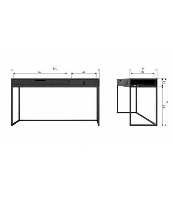 Darbo stalas SILAS 140x44 juodas