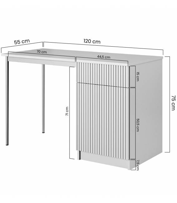 Darbo stalas NICOLE 120x55 kašmyro