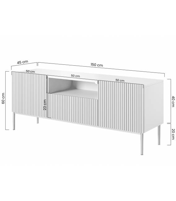 TV staliukas NICOLE 150x45 juodas