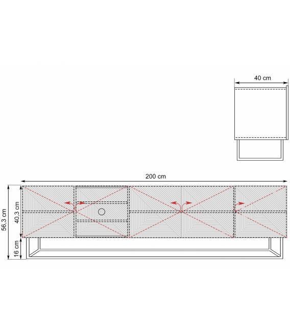 TV staliukas TASHA 200x40 kašmyro