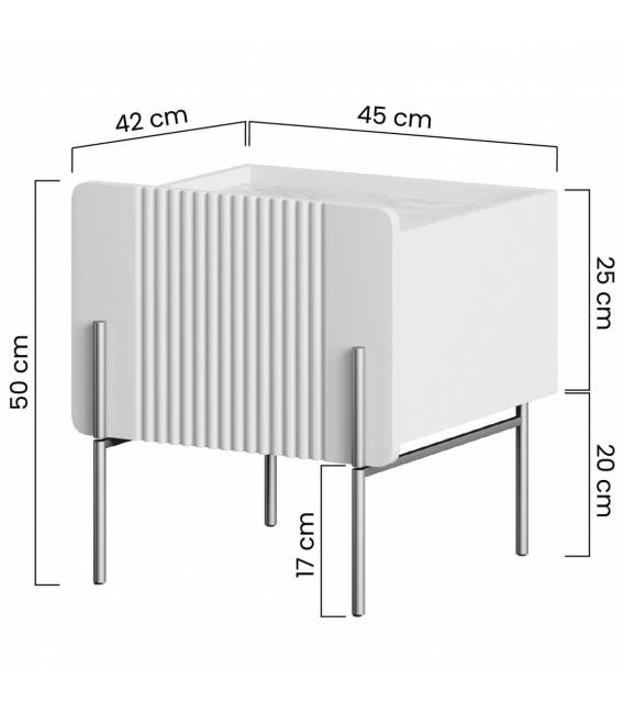 Naktinis staliukas MALMI 50x42 kreminis