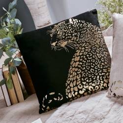 Pagalvėlė LEOPARDO 45x45 juoda/auksinė